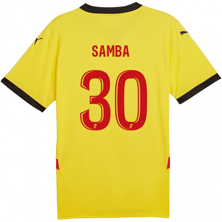 Niño Camiseta Brice Samba #30 Amarillo Rojo 1ª Equipación 2024/25 La Camisa Argentina