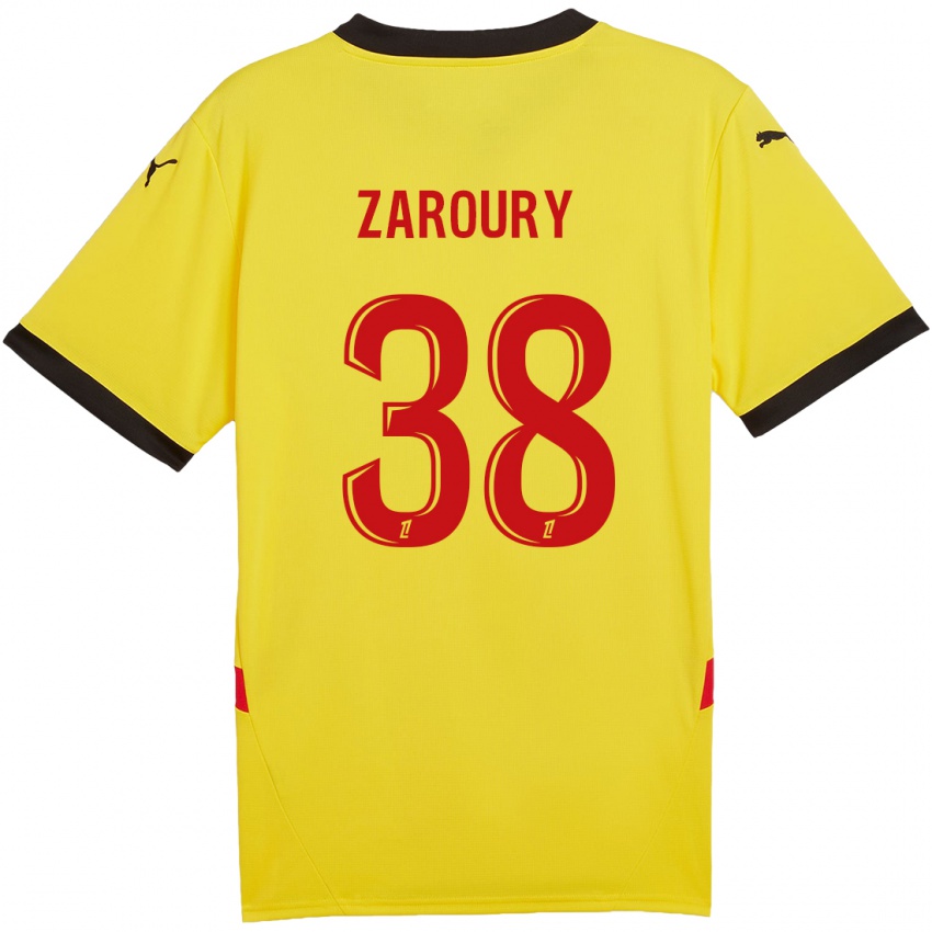 Niño Camiseta Anass Zaroury #38 Amarillo Rojo 1ª Equipación 2024/25 La Camisa Argentina