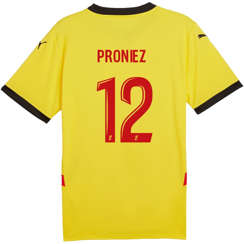 Niño Camiseta Fany Proniez #12 Amarillo Rojo 1ª Equipación 2024/25 La Camisa Argentina