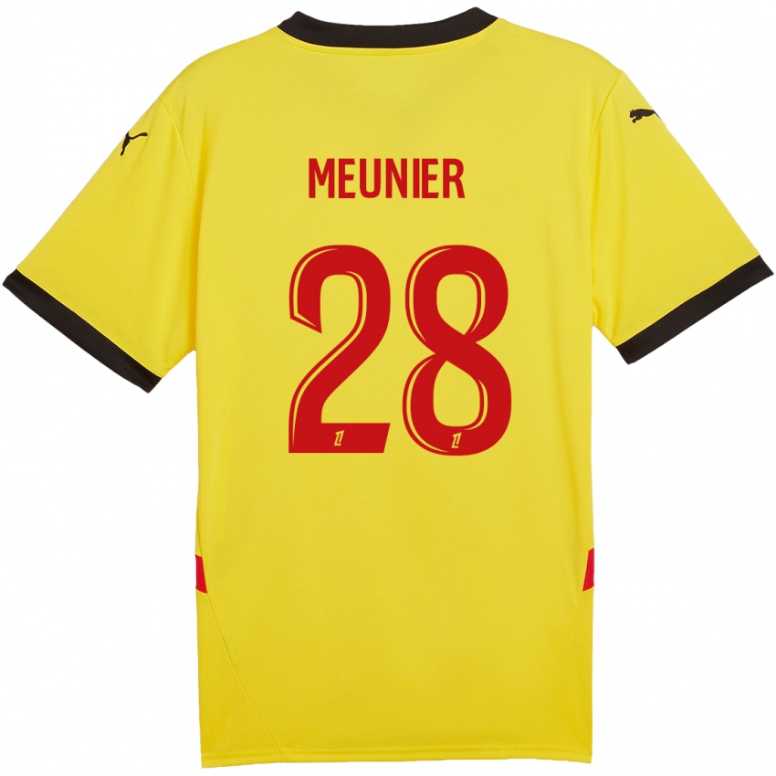 Niño Camiseta Jennifer Meunier #28 Amarillo Rojo 1ª Equipación 2024/25 La Camisa Argentina