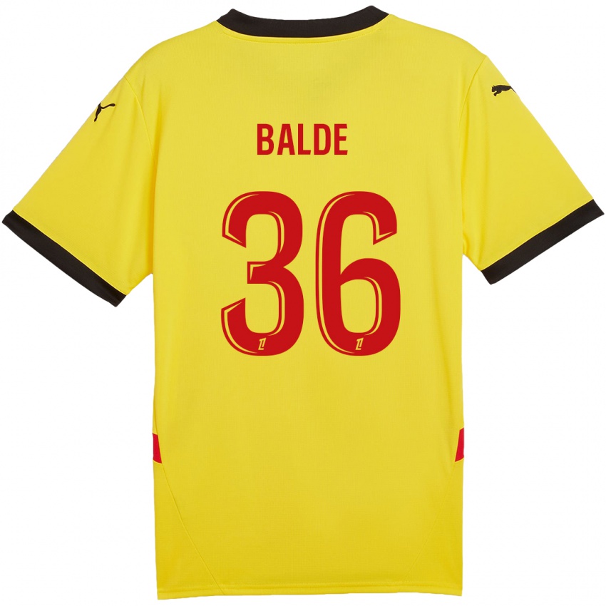 Niño Camiseta Ibrahima Baldé #36 Amarillo Rojo 1ª Equipación 2024/25 La Camisa Argentina