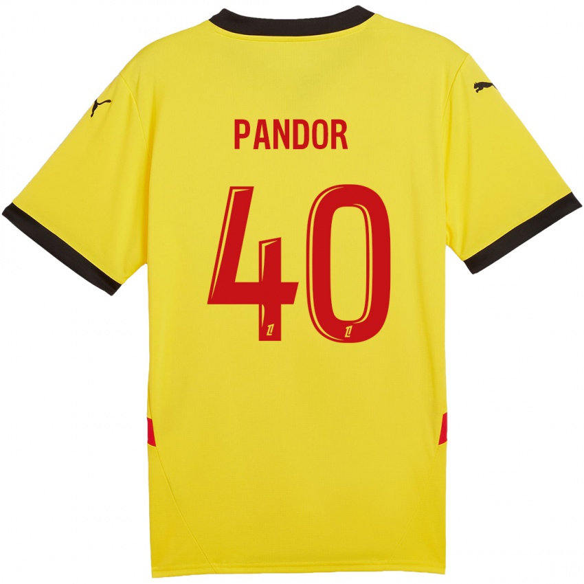 Niño Camiseta Yannick Pandor #40 Amarillo Rojo 1ª Equipación 2024/25 La Camisa Argentina