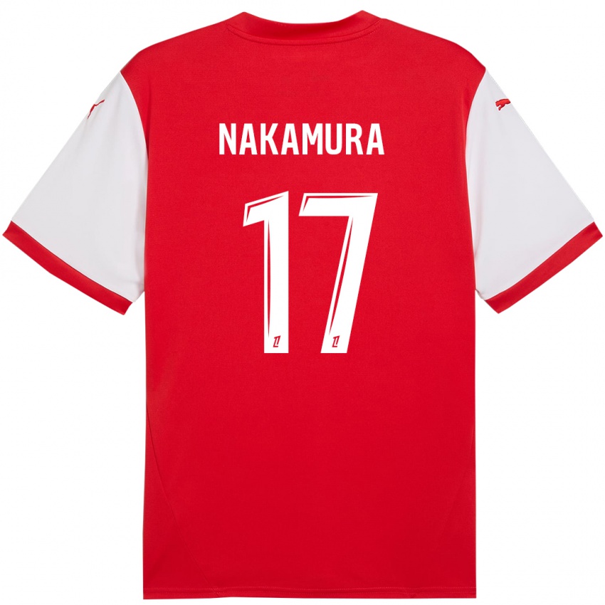 Niño Camiseta Keito Nakamura #17 Rojo Blanco 1ª Equipación 2024/25 La Camisa Argentina