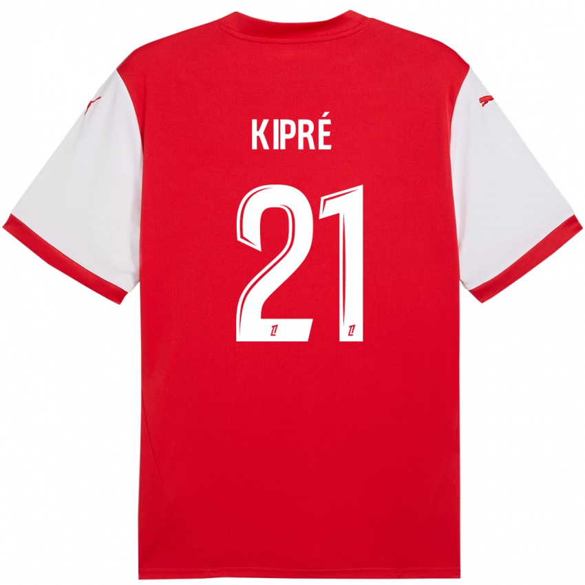 Niño Camiseta Cédric Kipré #21 Rojo Blanco 1ª Equipación 2024/25 La Camisa Argentina