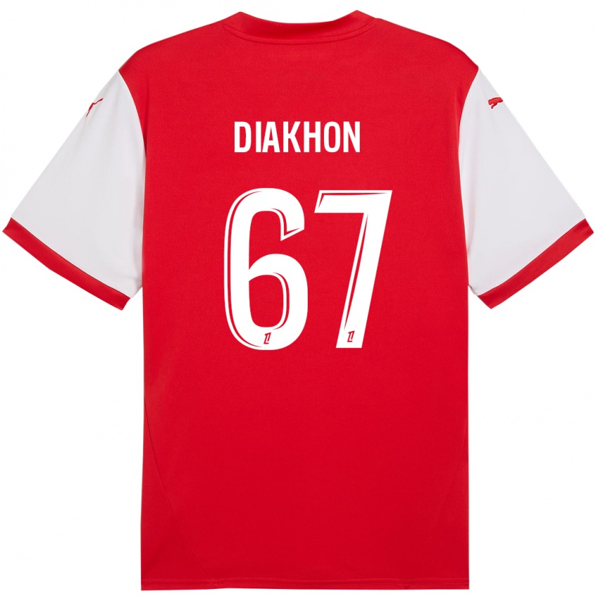 Niño Camiseta Mamadou Diakhon #67 Rojo Blanco 1ª Equipación 2024/25 La Camisa Argentina