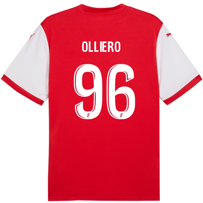 Niño Camiseta Alexandre Olliero #96 Rojo Blanco 1ª Equipación 2024/25 La Camisa Argentina