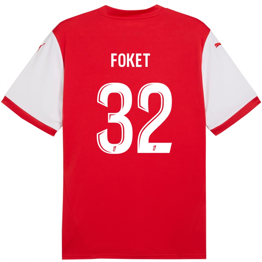 Niño Camiseta Thomas Foket #32 Rojo Blanco 1ª Equipación 2024/25 La Camisa Argentina