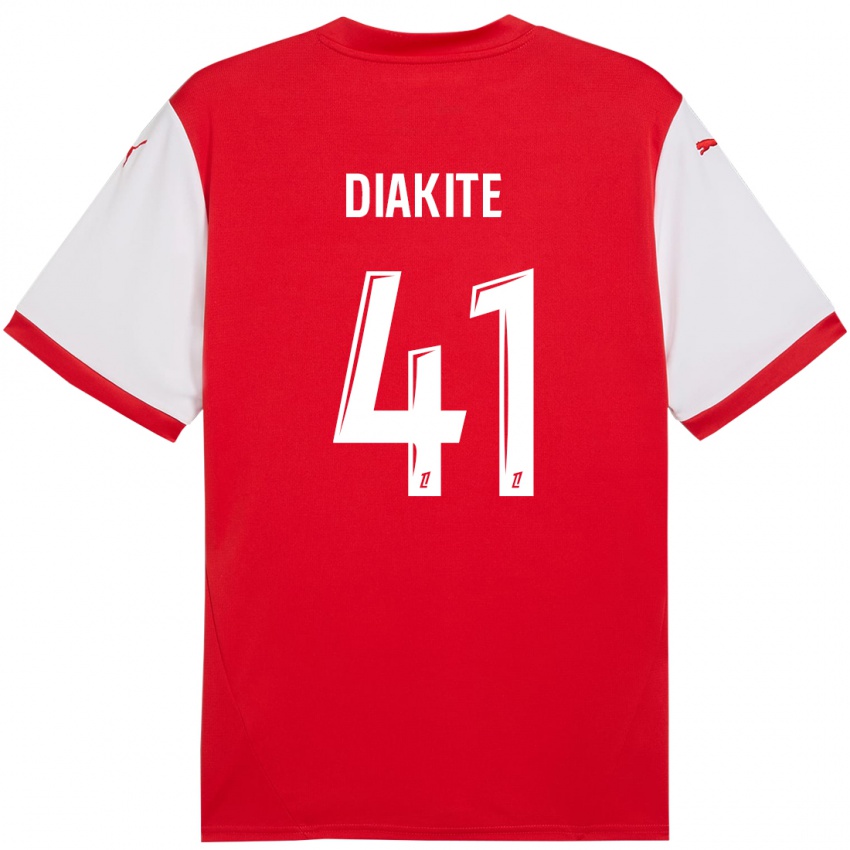 Niño Camiseta Ibrahim Diakité #41 Rojo Blanco 1ª Equipación 2024/25 La Camisa Argentina