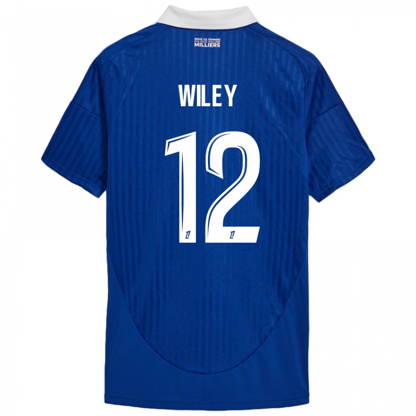 Niño Camiseta Caleb Wiley #12 Azul Blanco 1ª Equipación 2024/25 La Camisa Argentina