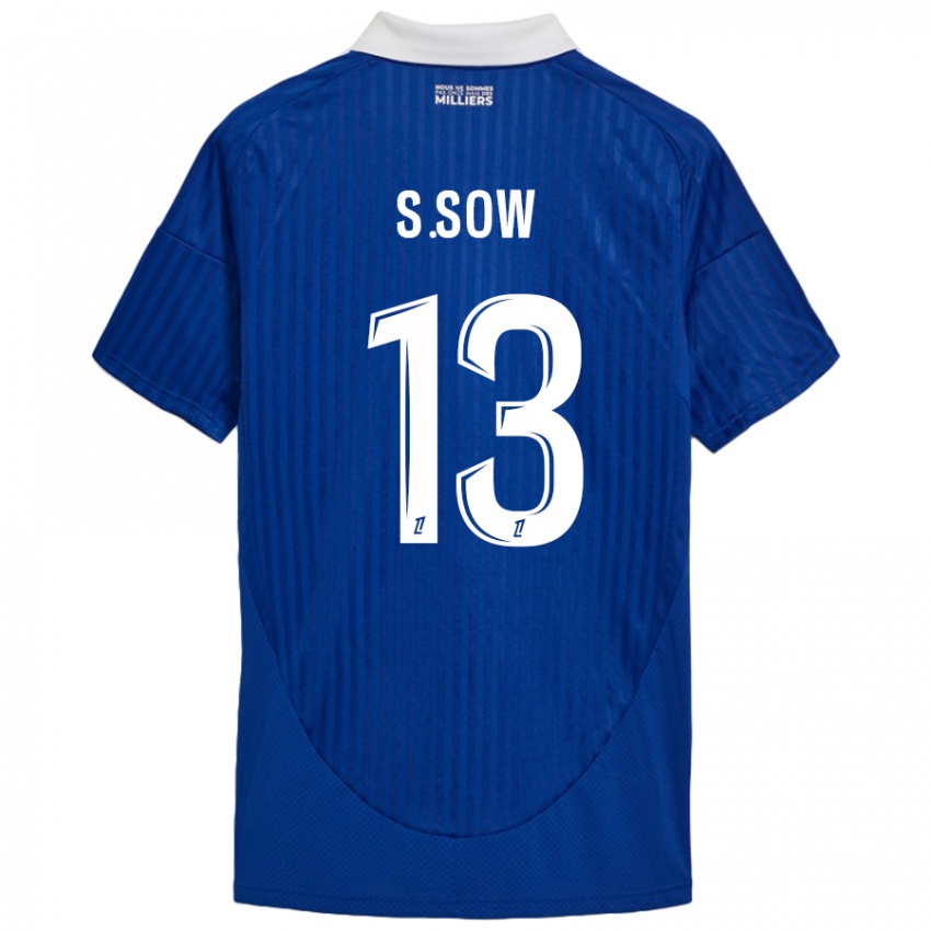 Niño Camiseta Saïdou Sow #13 Azul Blanco 1ª Equipación 2024/25 La Camisa Argentina