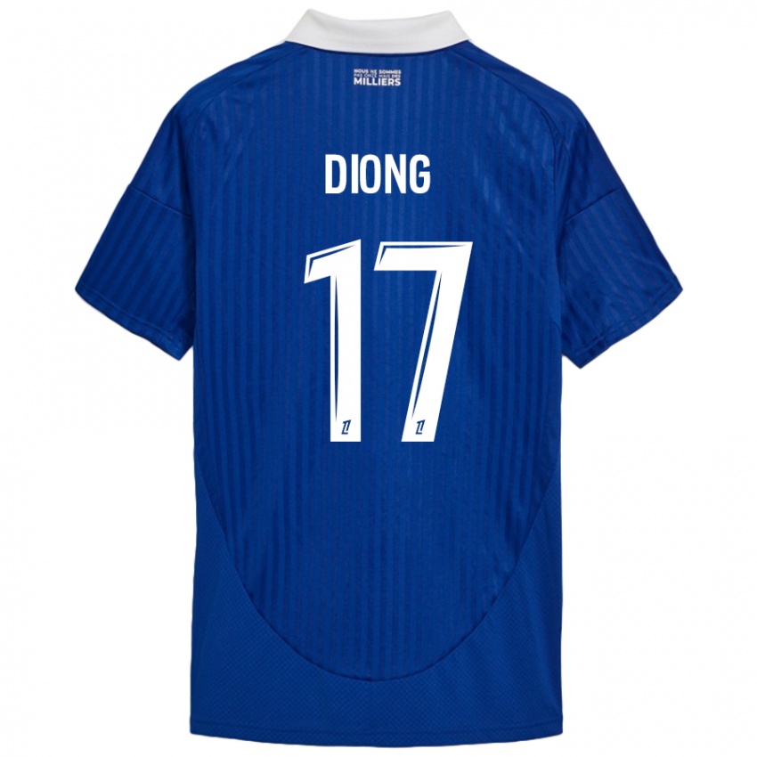 Niño Camiseta Pape Diong #17 Azul Blanco 1ª Equipación 2024/25 La Camisa Argentina