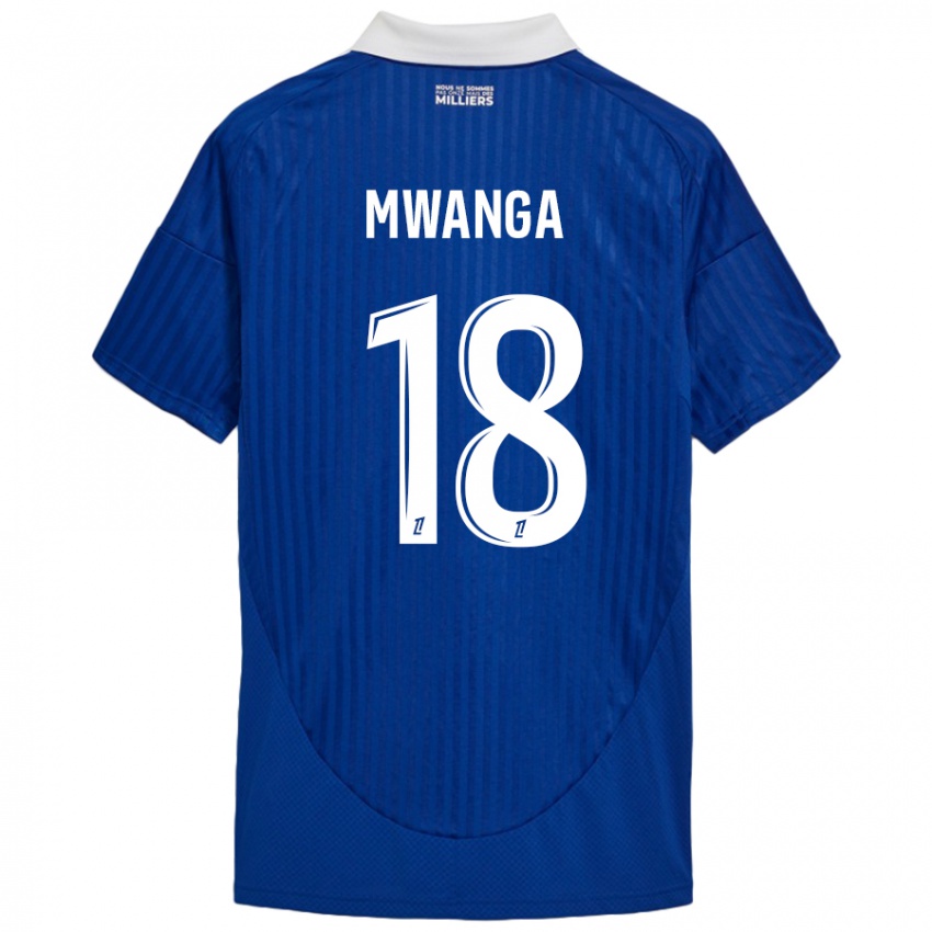 Niño Camiseta Junior Mwanga #18 Azul Blanco 1ª Equipación 2024/25 La Camisa Argentina