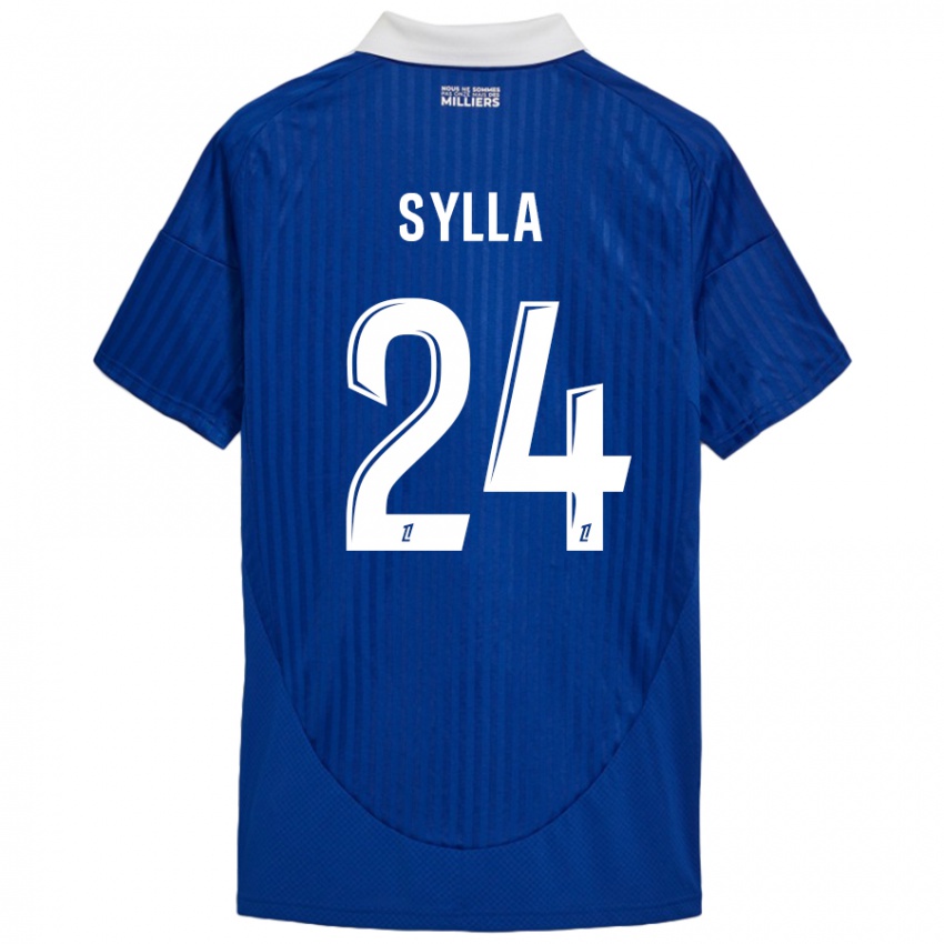 Niño Camiseta Abakar Sylla #24 Azul Blanco 1ª Equipación 2024/25 La Camisa Argentina