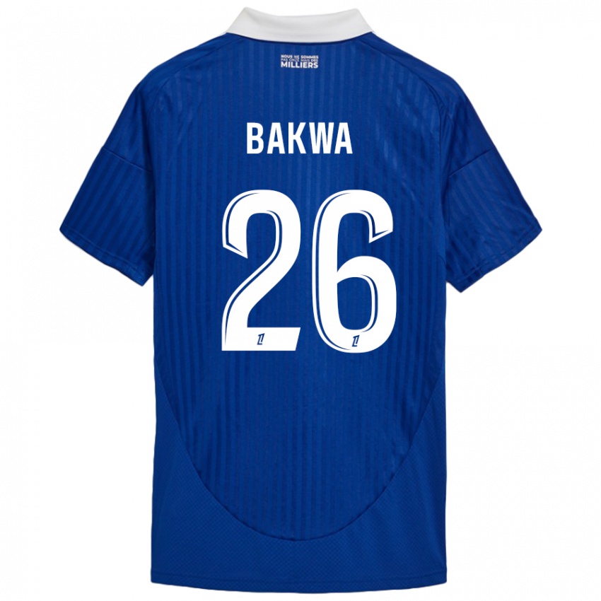 Niño Camiseta Dilane Bakwa #26 Azul Blanco 1ª Equipación 2024/25 La Camisa Argentina