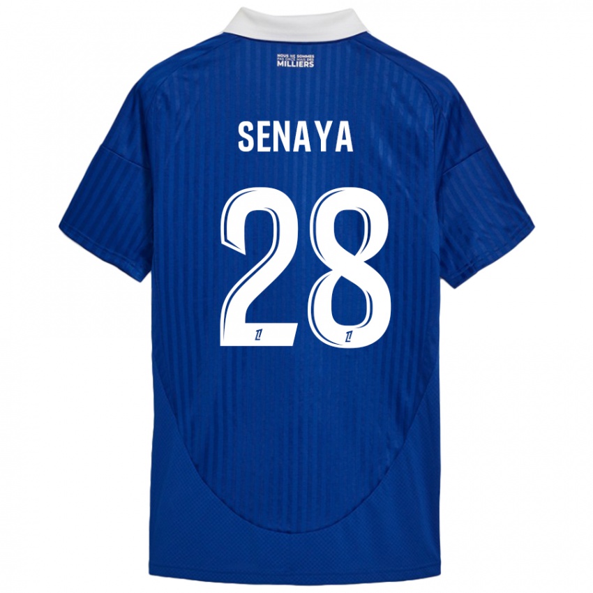 Niño Camiseta Marvin Senaya #28 Azul Blanco 1ª Equipación 2024/25 La Camisa Argentina