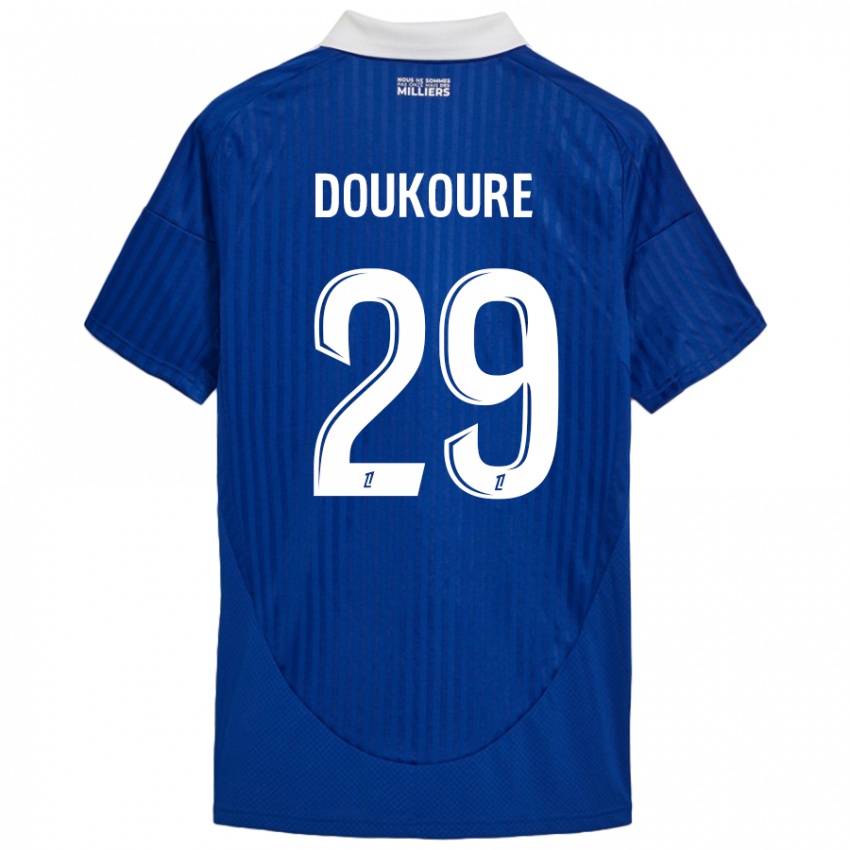 Niño Camiseta Ismaël Doukouré #29 Azul Blanco 1ª Equipación 2024/25 La Camisa Argentina