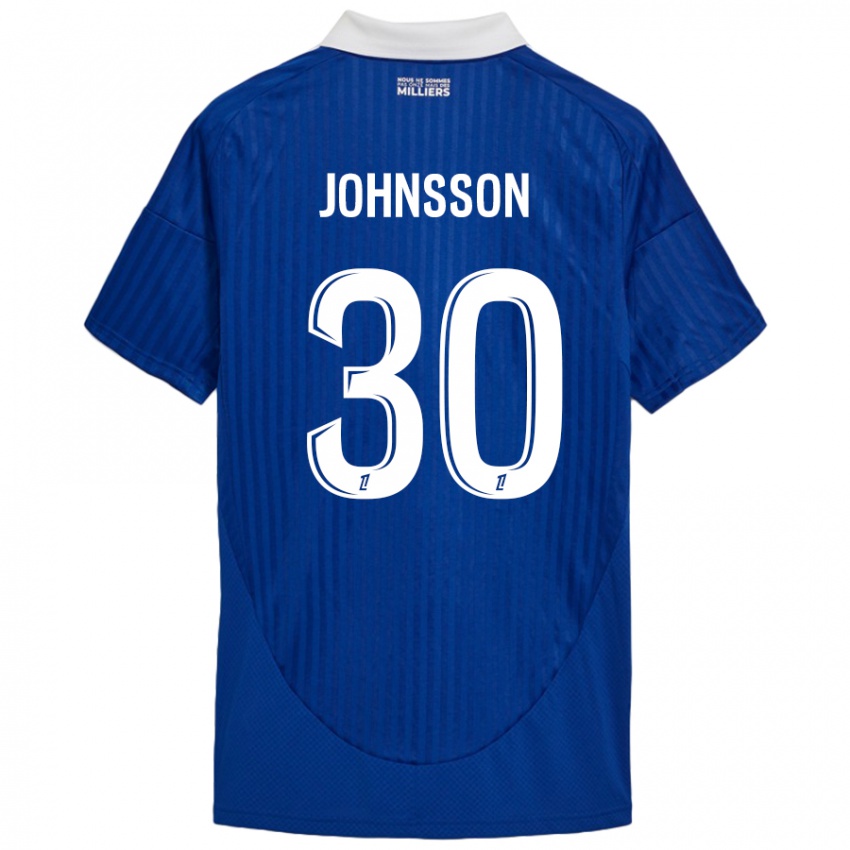 Niño Camiseta Karl-Johan Johnsson #30 Azul Blanco 1ª Equipación 2024/25 La Camisa Argentina