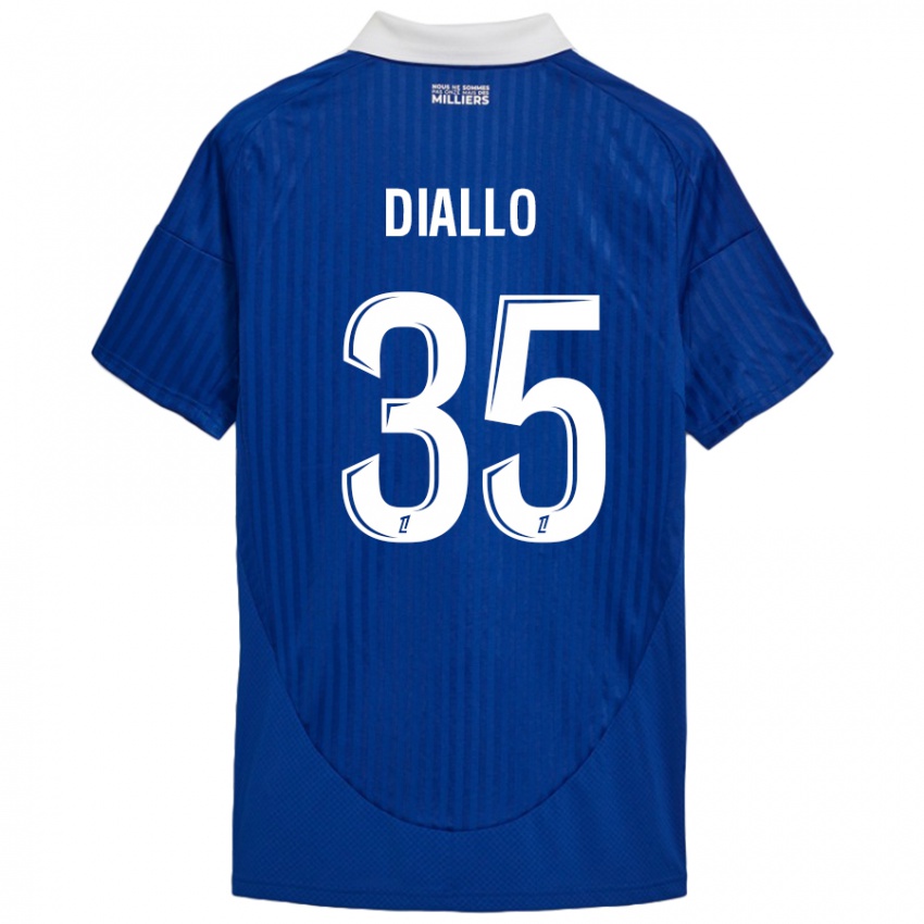 Niño Camiseta Tidiane Diallo #35 Azul Blanco 1ª Equipación 2024/25 La Camisa Argentina