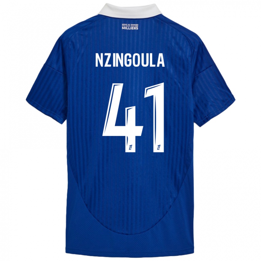 Niño Camiseta Rabby Nzingoula #41 Azul Blanco 1ª Equipación 2024/25 La Camisa Argentina