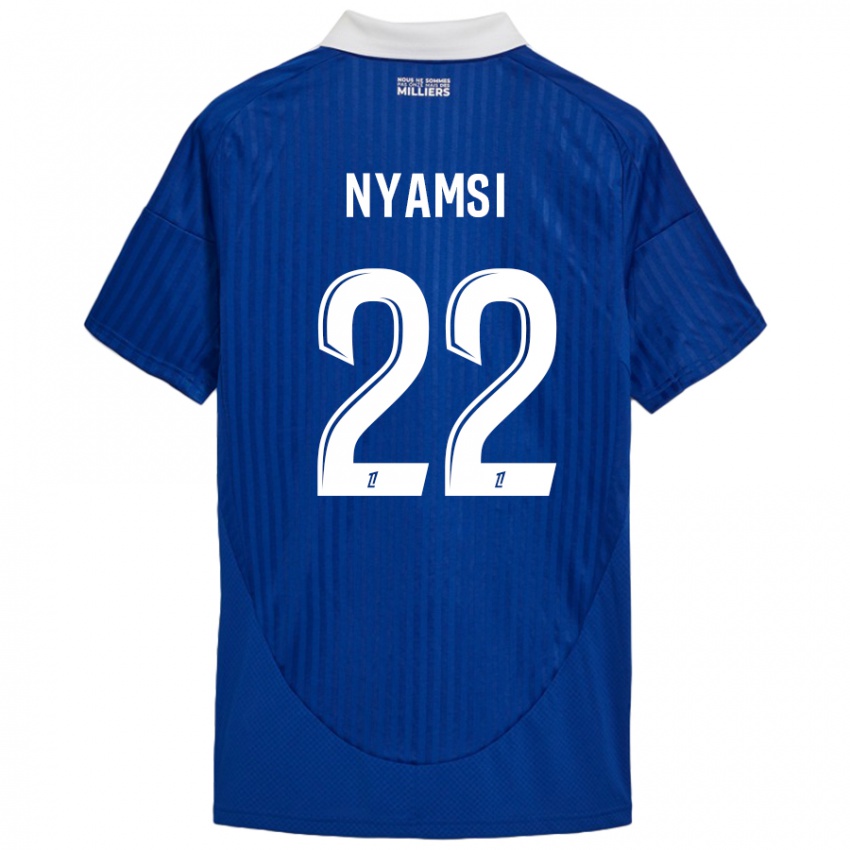 Niño Camiseta Gerzino Nyamsi #22 Azul Blanco 1ª Equipación 2024/25 La Camisa Argentina