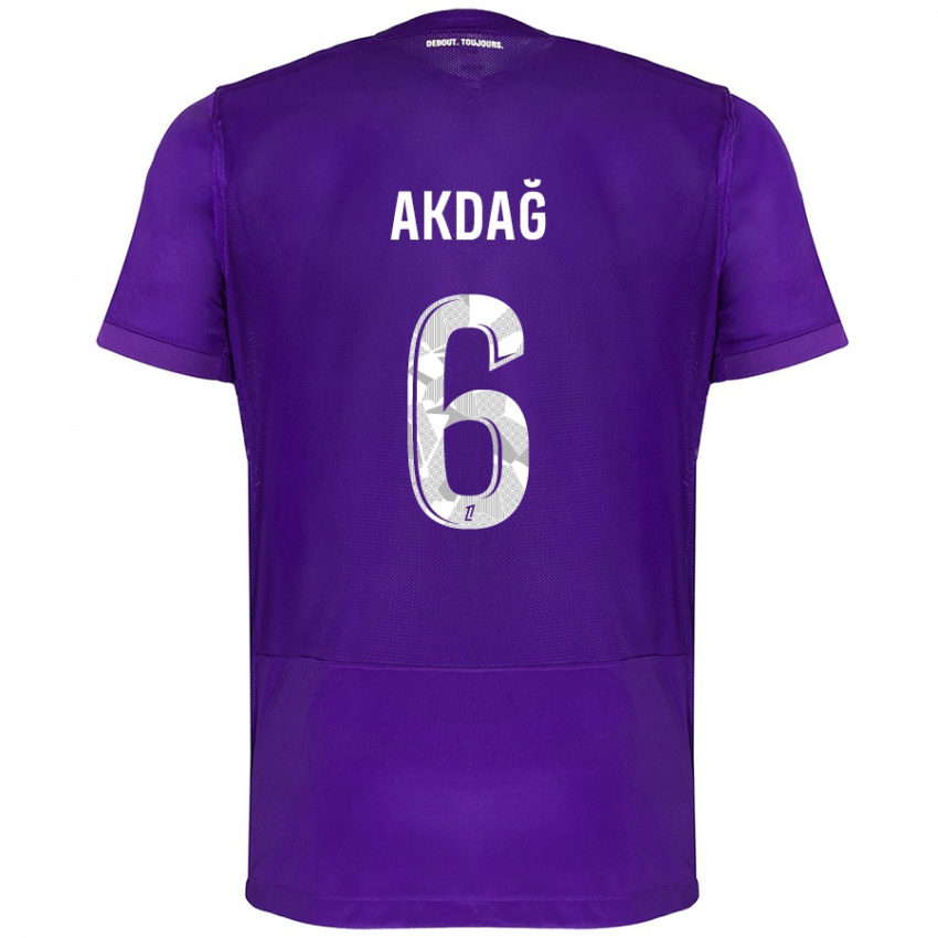 Niño Camiseta Ümit Akdağ #6 Morado Blanco 1ª Equipación 2024/25 La Camisa Argentina