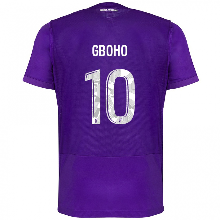 Niño Camiseta Yann Gboho #10 Morado Blanco 1ª Equipación 2024/25 La Camisa Argentina