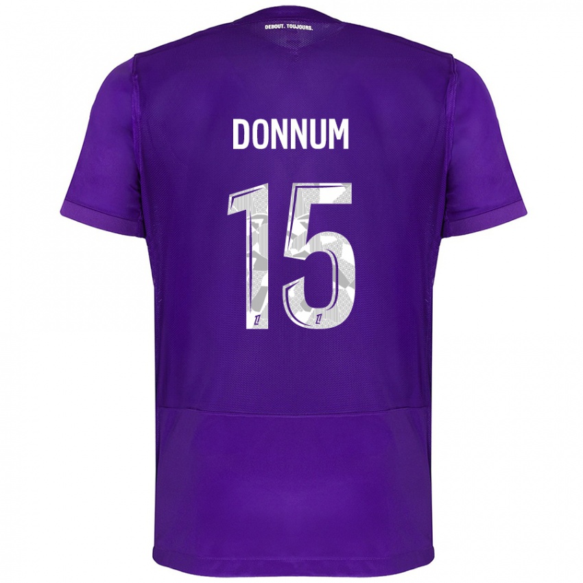 Niño Camiseta Aron Dønnum #15 Morado Blanco 1ª Equipación 2024/25 La Camisa Argentina