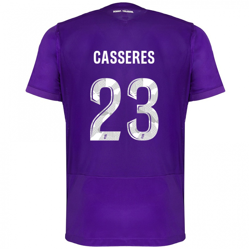 Niño Camiseta Cristian Cásseres Jr. #23 Morado Blanco 1ª Equipación 2024/25 La Camisa Argentina