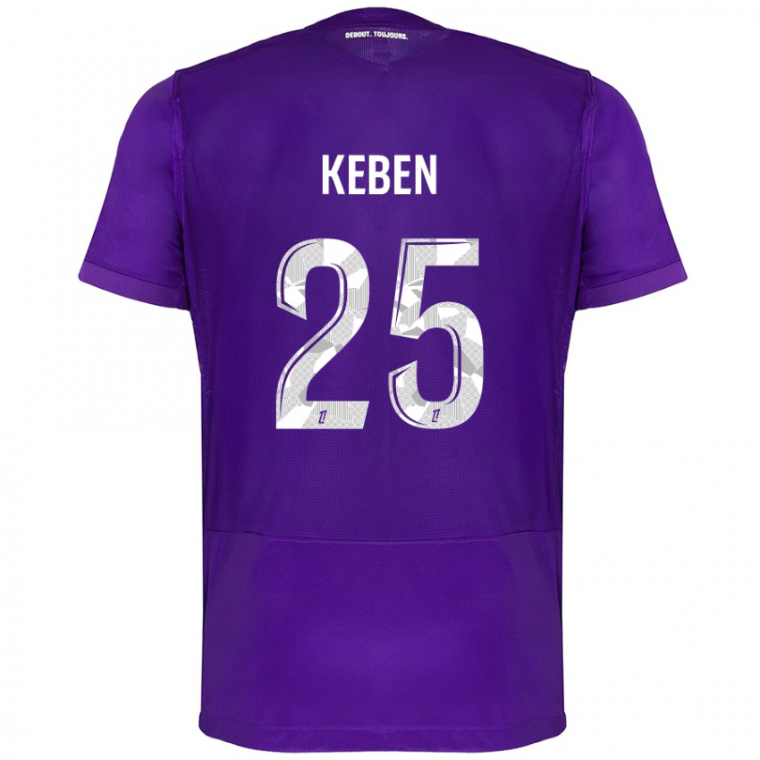 Niño Camiseta Kévin Keben #25 Morado Blanco 1ª Equipación 2024/25 La Camisa Argentina