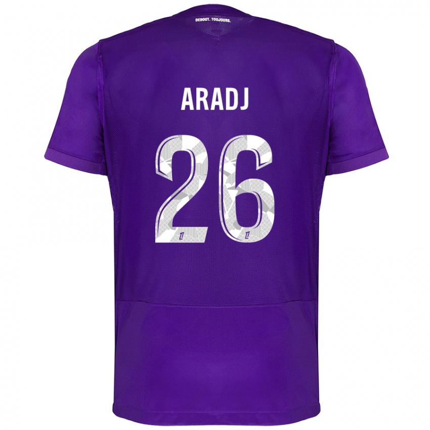 Niño Camiseta Ylies Aradj #26 Morado Blanco 1ª Equipación 2024/25 La Camisa Argentina