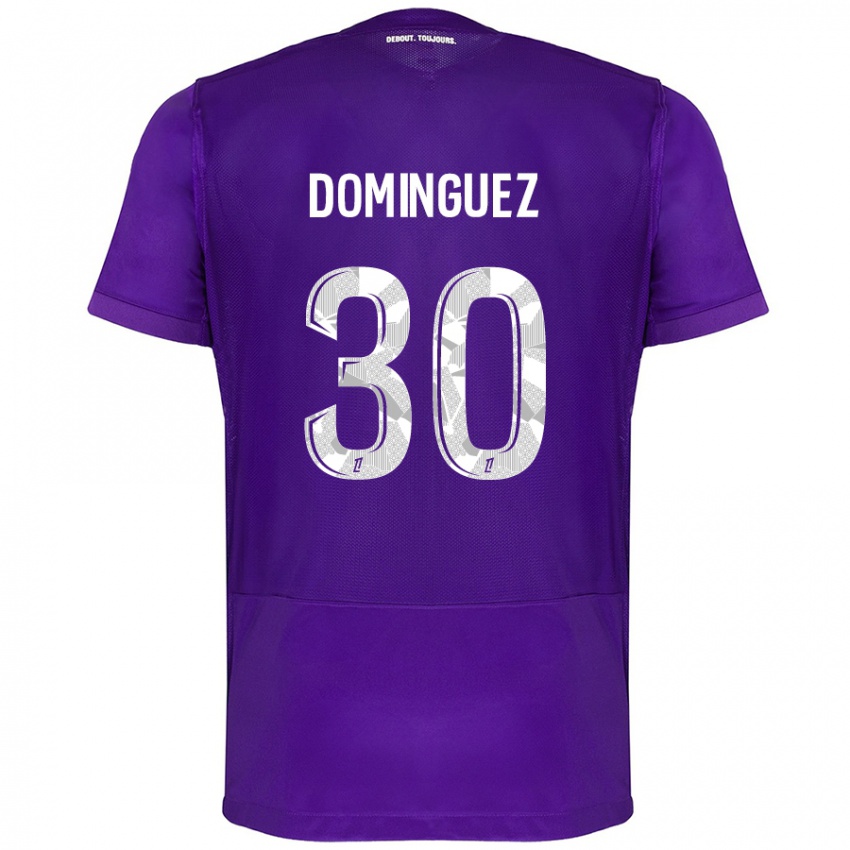 Niño Camiseta Álex Domínguez #30 Morado Blanco 1ª Equipación 2024/25 La Camisa Argentina