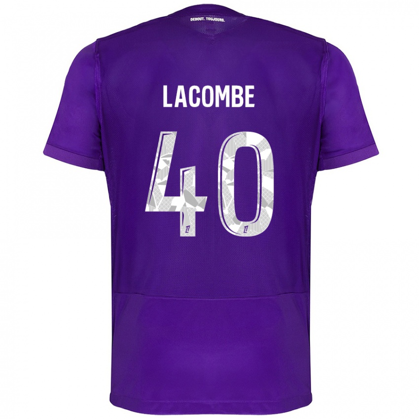 Niño Camiseta Justin Lacombe #40 Morado Blanco 1ª Equipación 2024/25 La Camisa Argentina