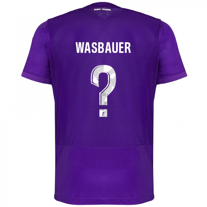 Niño Camiseta Nicolas Wasbauer #0 Morado Blanco 1ª Equipación 2024/25 La Camisa Argentina