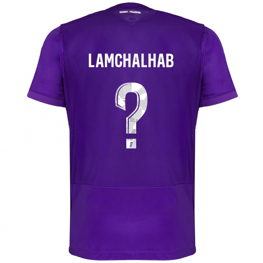 Niño Camiseta Merwan Lamchalhab #0 Morado Blanco 1ª Equipación 2024/25 La Camisa Argentina