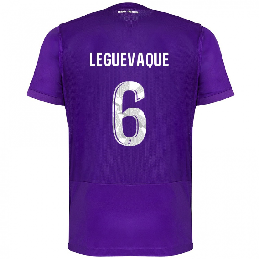 Niño Camiseta Laurie Leguevaque #6 Morado Blanco 1ª Equipación 2024/25 La Camisa Argentina