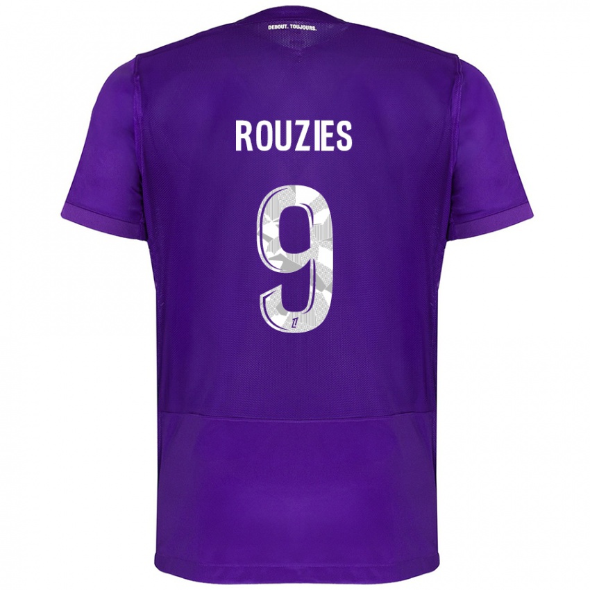 Niño Camiseta Manon Rouzies #9 Morado Blanco 1ª Equipación 2024/25 La Camisa Argentina