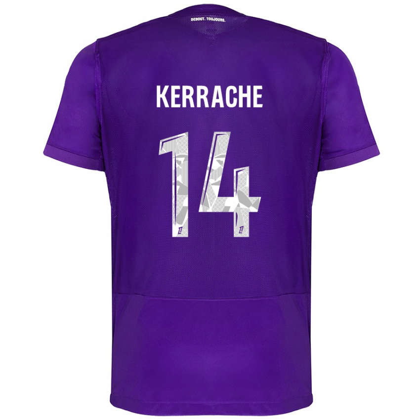 Niño Camiseta Marina Kerrache #14 Morado Blanco 1ª Equipación 2024/25 La Camisa Argentina