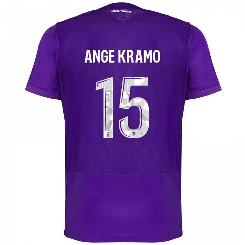 Niño Camiseta Marie Ange Kramo #15 Morado Blanco 1ª Equipación 2024/25 La Camisa Argentina