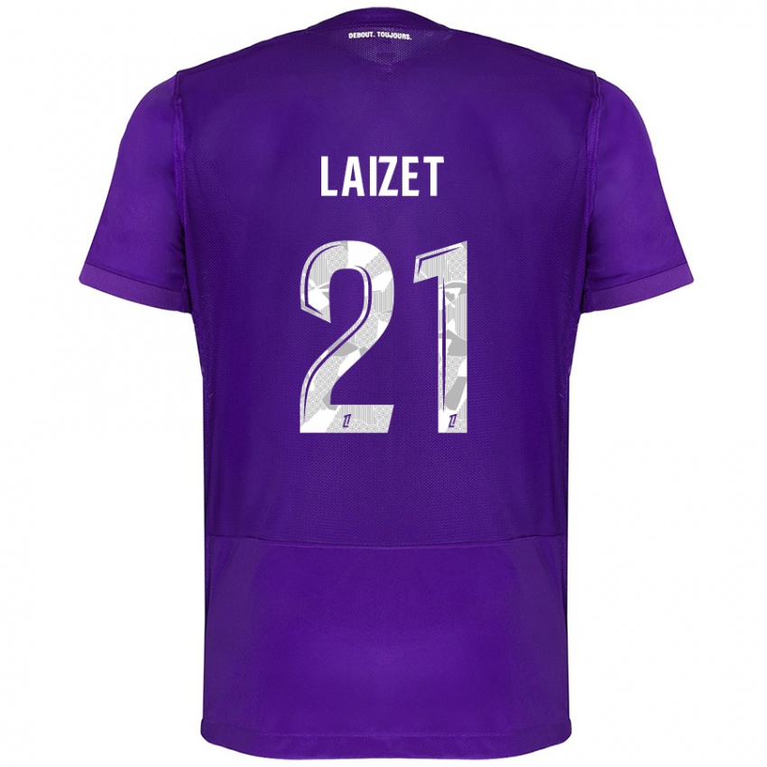 Niño Camiseta Emma Laizet #21 Morado Blanco 1ª Equipación 2024/25 La Camisa Argentina