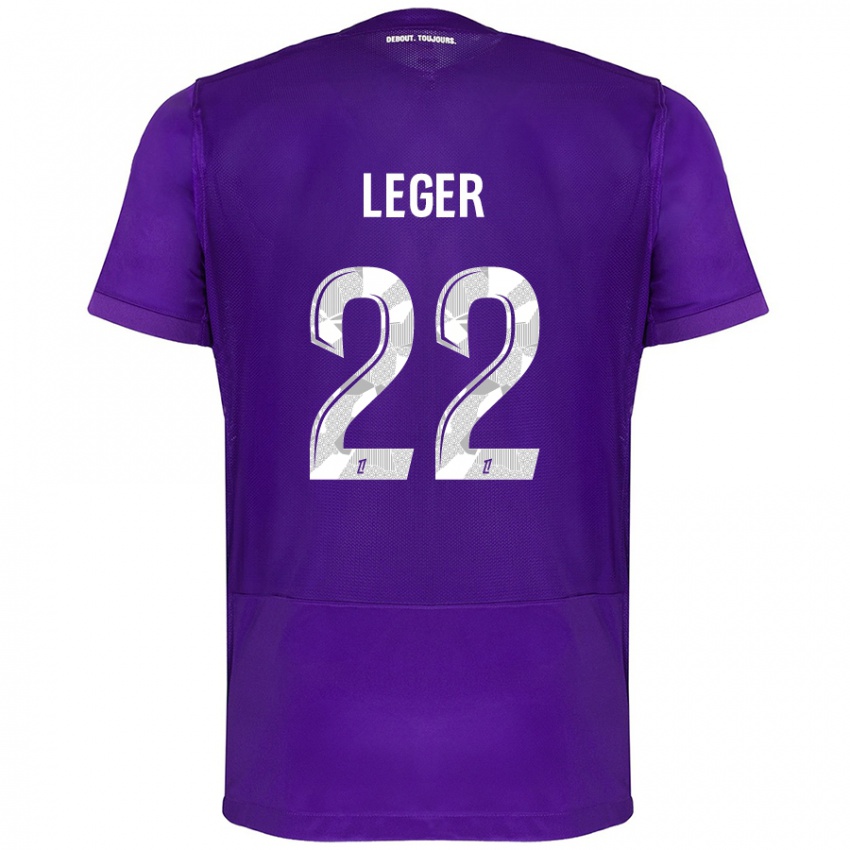 Niño Camiseta Christelle Léger #22 Morado Blanco 1ª Equipación 2024/25 La Camisa Argentina