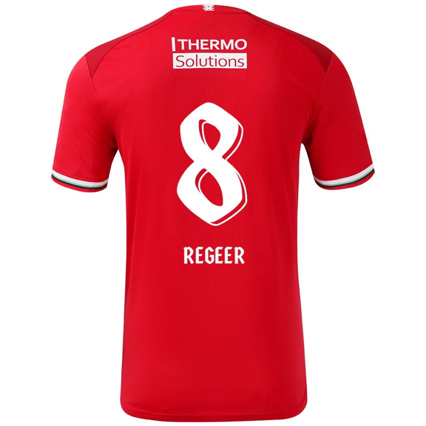 Niño Camiseta Youri Regeer #8 Rojo Blanco 1ª Equipación 2024/25 La Camisa Argentina