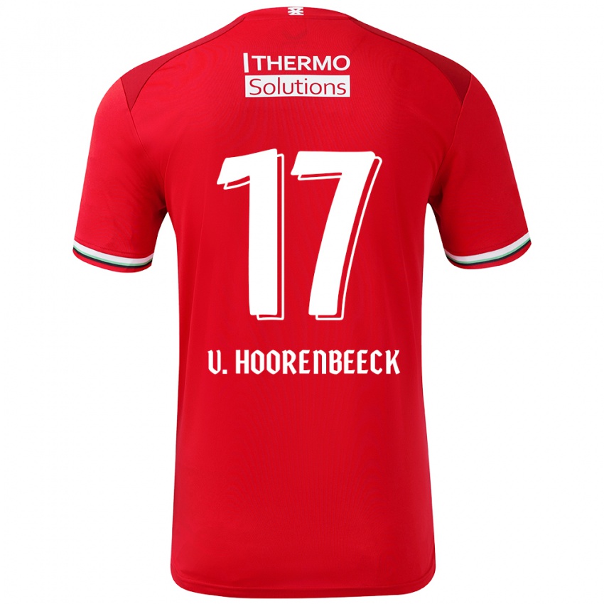 Niño Camiseta Alec Van Hoorenbeeck #17 Rojo Blanco 1ª Equipación 2024/25 La Camisa Argentina