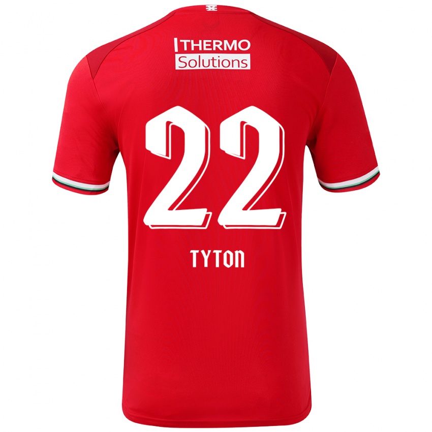 Niño Camiseta Przemyslaw Tyton #22 Rojo Blanco 1ª Equipación 2024/25 La Camisa Argentina