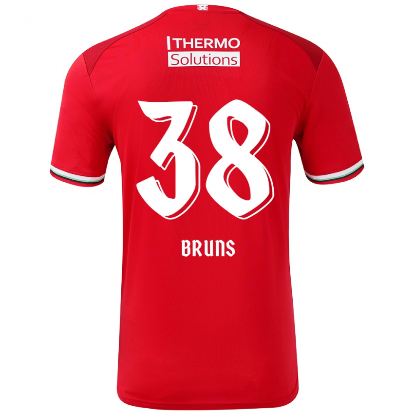 Niño Camiseta Max Bruns #38 Rojo Blanco 1ª Equipación 2024/25 La Camisa Argentina