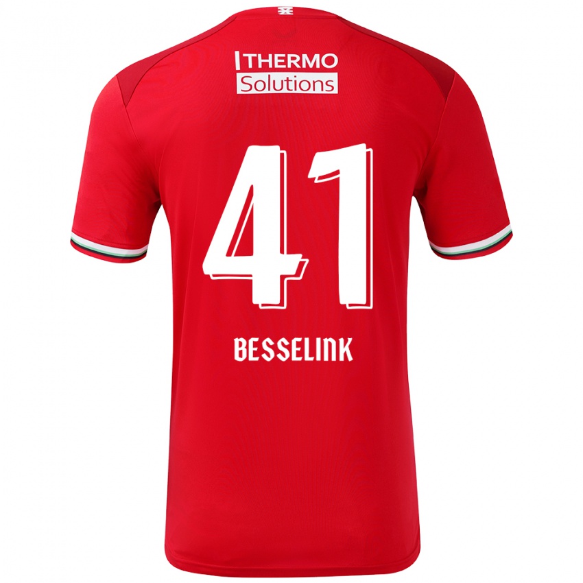 Niño Camiseta Gijs Besselink #41 Rojo Blanco 1ª Equipación 2024/25 La Camisa Argentina