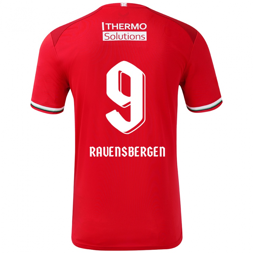 Niño Camiseta Jaimy Ravensbergen #9 Rojo Blanco 1ª Equipación 2024/25 La Camisa Argentina