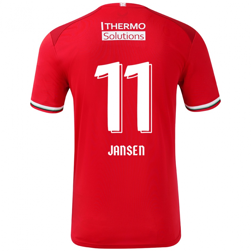 Niño Camiseta Renate Jansen #11 Rojo Blanco 1ª Equipación 2024/25 La Camisa Argentina