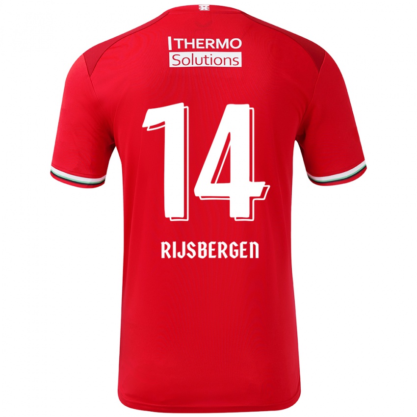 Niño Camiseta Liz Rijsbergen #14 Rojo Blanco 1ª Equipación 2024/25 La Camisa Argentina