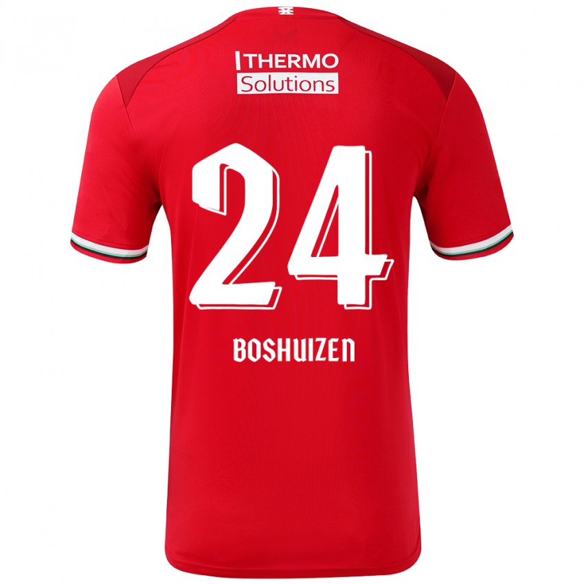 Niño Camiseta Annouk Boshuizen #24 Rojo Blanco 1ª Equipación 2024/25 La Camisa Argentina