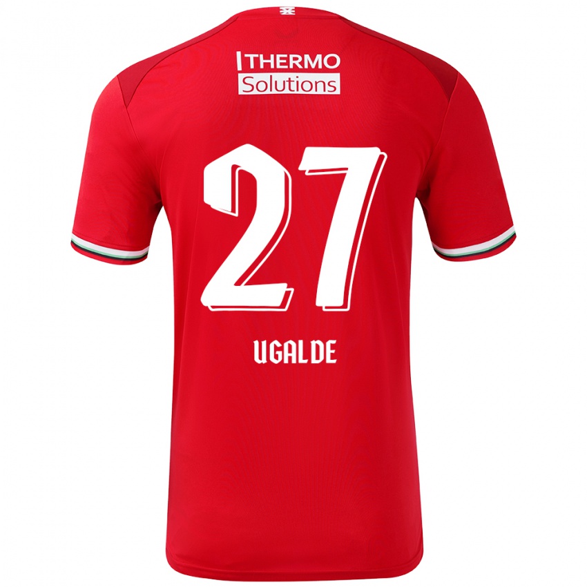 Niño Camiseta Manfred Ugalde #27 Rojo Blanco 1ª Equipación 2024/25 La Camisa Argentina